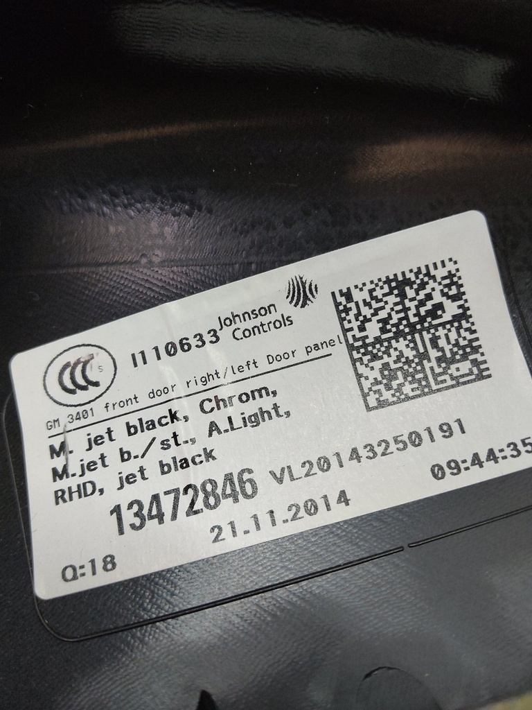 [MTD-521057] Panel de puerta Opel Astra MK VI GTC 2.0 CDTI Diesel A20DTH A20 LBS 13472846