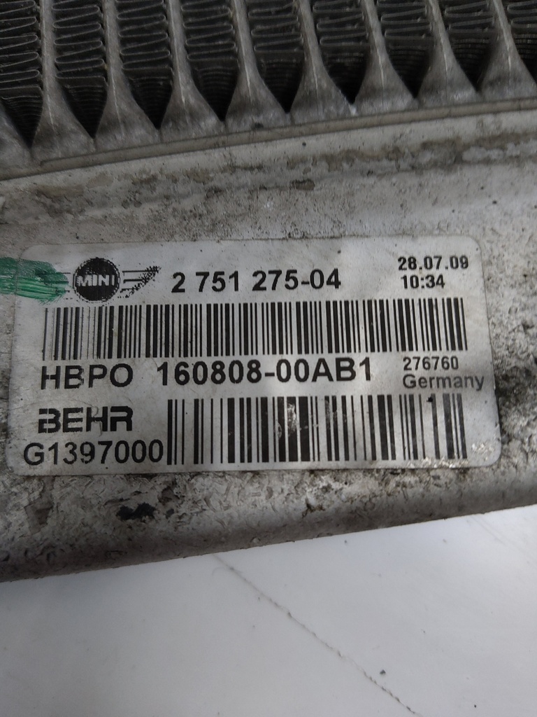 [MTD-522200] Radiador Mini Cooper S Cabrio 2009 N14B16A 1.6 2751275