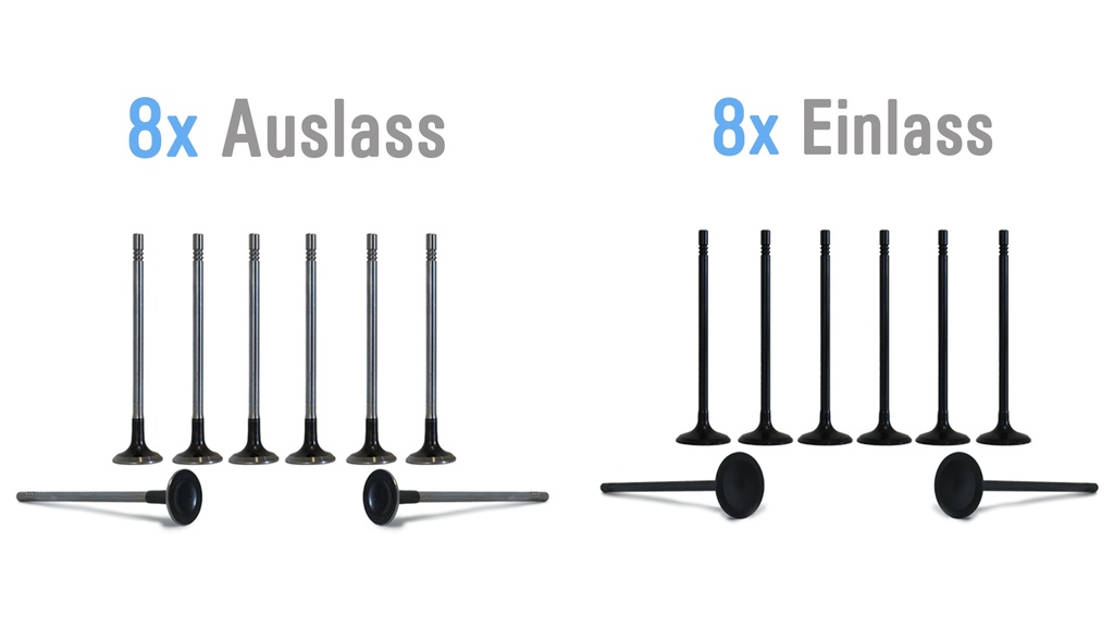 [MTD-287749] 8x Válvulas de admisión + 8x Válvulas de escape Opel Astra 1.4 Turbo B14XFL 12636317