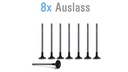 8 válvulas de escape Opel Astra K B16 1.4 Turbo B14XFL 12637241 641122