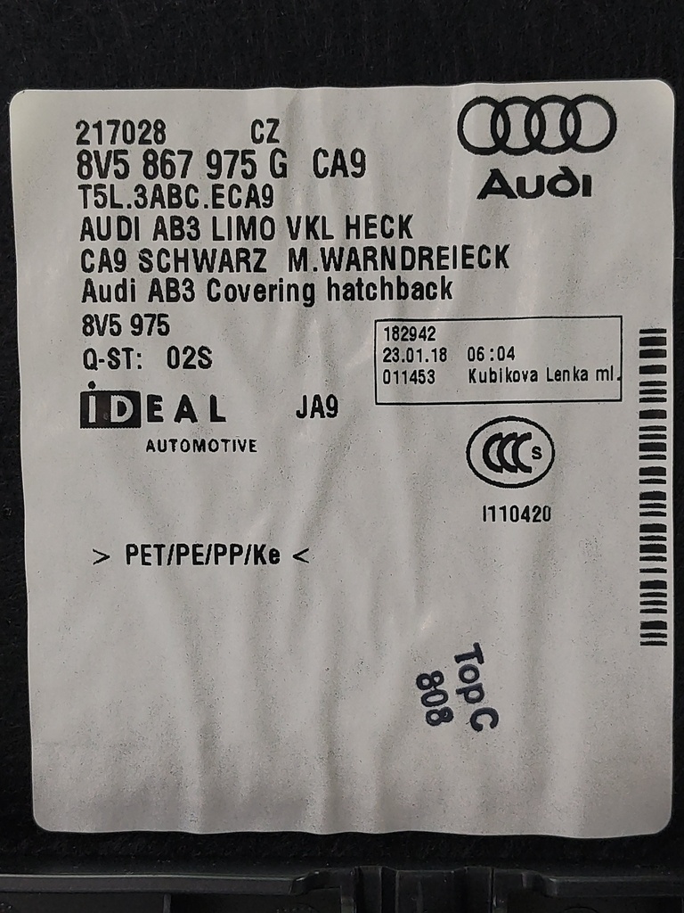 [MTD-540343] Revestimiento de portón trasero Audi A3 8VM