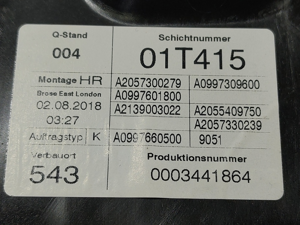 [MTD-540430] Elevalunas trasero derecho Mercedes Clase C W205