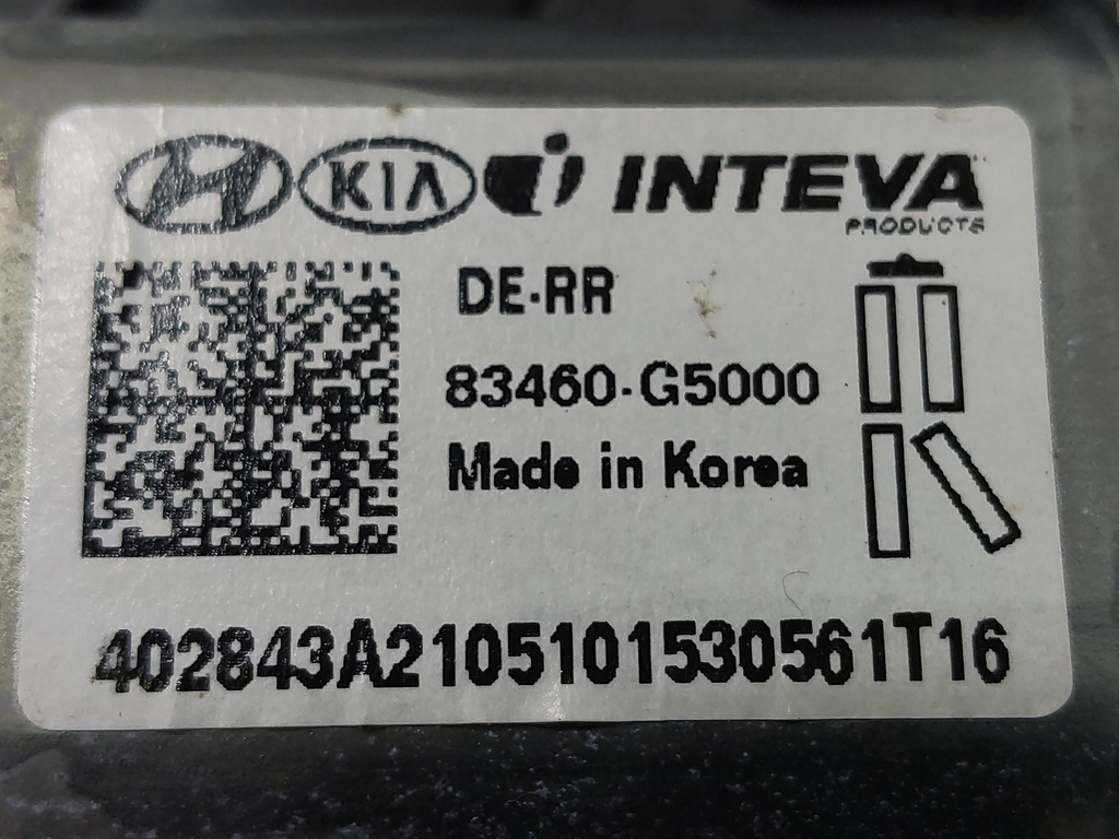 [MTD-540537] Elevalunas trasero derecho Kia Niro I (2021)
