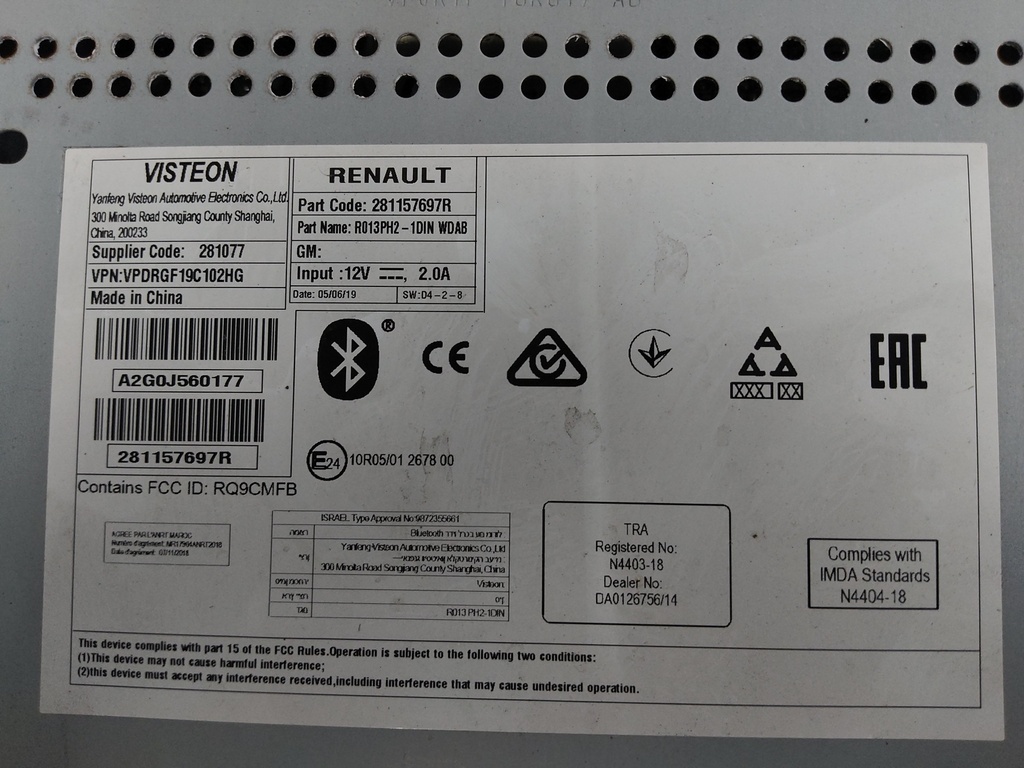 [MTD-528851] Radio CD Renault Trafic III