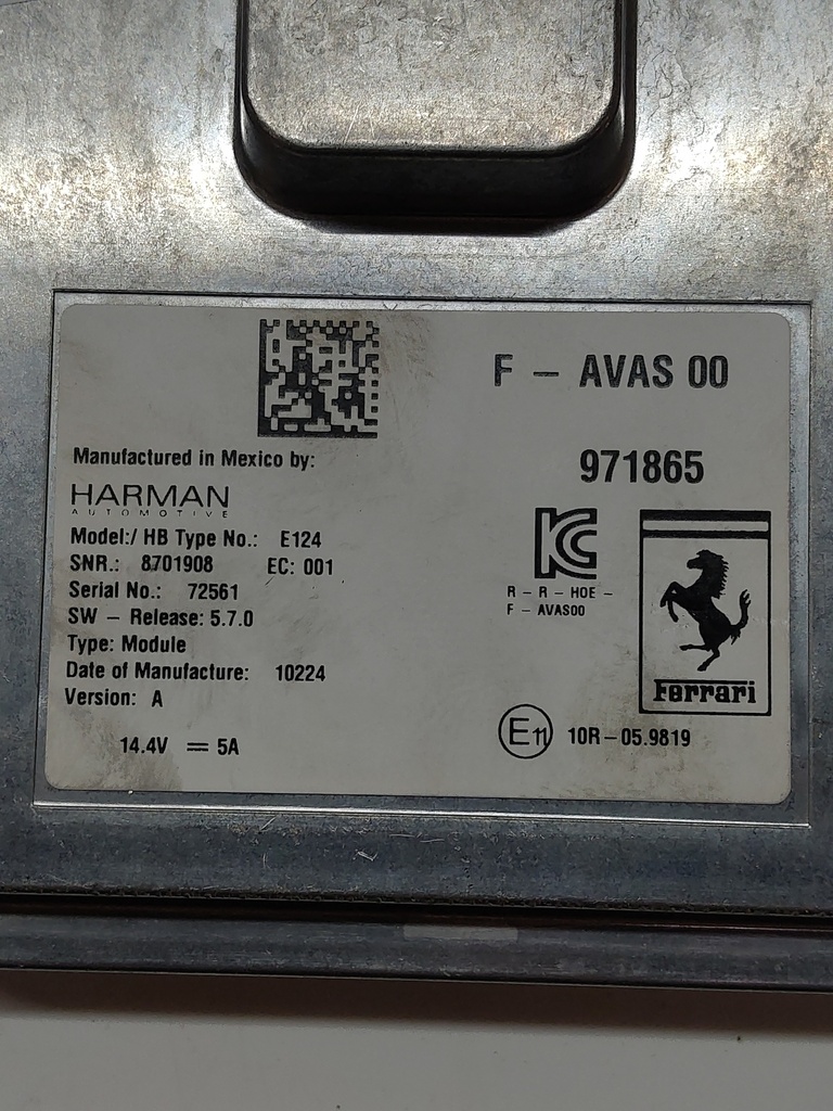 [MTD-506942] Unidad de control del amplificador FERRARI 296 GTS CABRIOLET 3.0 V6 Hybrid F163BC PHEV