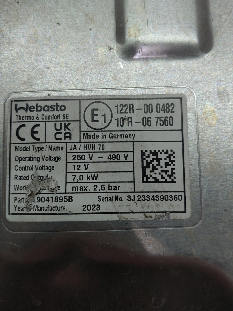 [MTD-518362] Calentador de refrigerante Inverter Jaguar E-Pace 1.5 Hybrid PT153 AJ20P3 9041895B