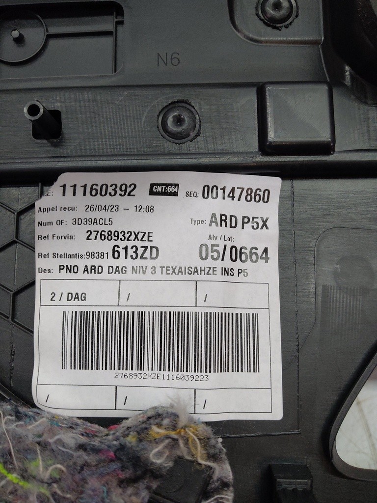 [MTD-510706] Panel de puerta Peugeot 308 SW III FC 1.5 BlueHDi 130 YHZ DV5RC