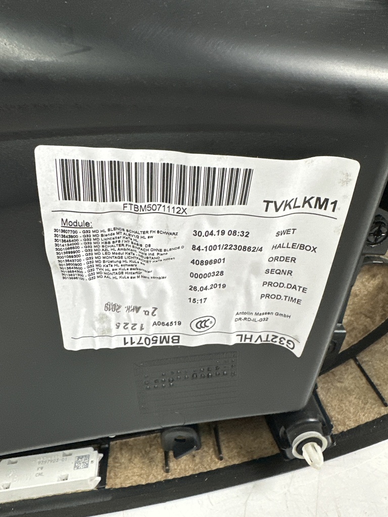 [MTD-498165] Panel de puerta trasera izquierda BMW Serie 6 G32 GT 2.0 620d B47