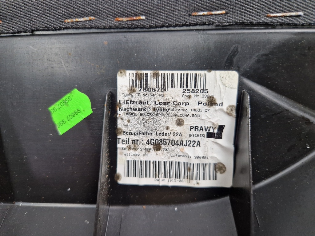 [MTD-498883] Revestimiento de asiento Audi A6 Allroad C7 4G 3.0 TDI V6 CRT CRTD 4G085704AJ