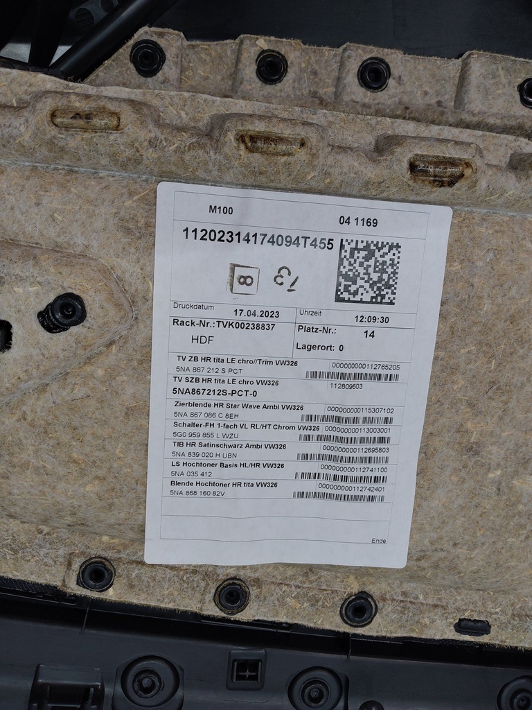 [MTD-503365] Panel de puerta trasera derecha VW Tiguan AX1 2.0 TDI DTS DTSB 5NA867212T