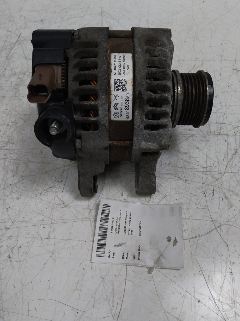 [MTD-519370] Alternador Opel Vivaro / Peugeot Expert 1.5 BlueHDI DV5RUC YHV MS1042119580