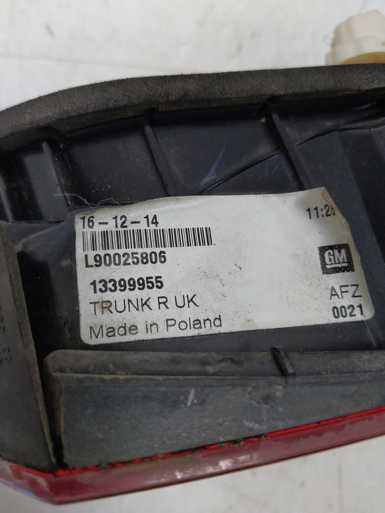 [MTD-524336] Luz trasera Opel Astra MK VI GTC 2015 A20DTH 2.0 CDTI 13399955