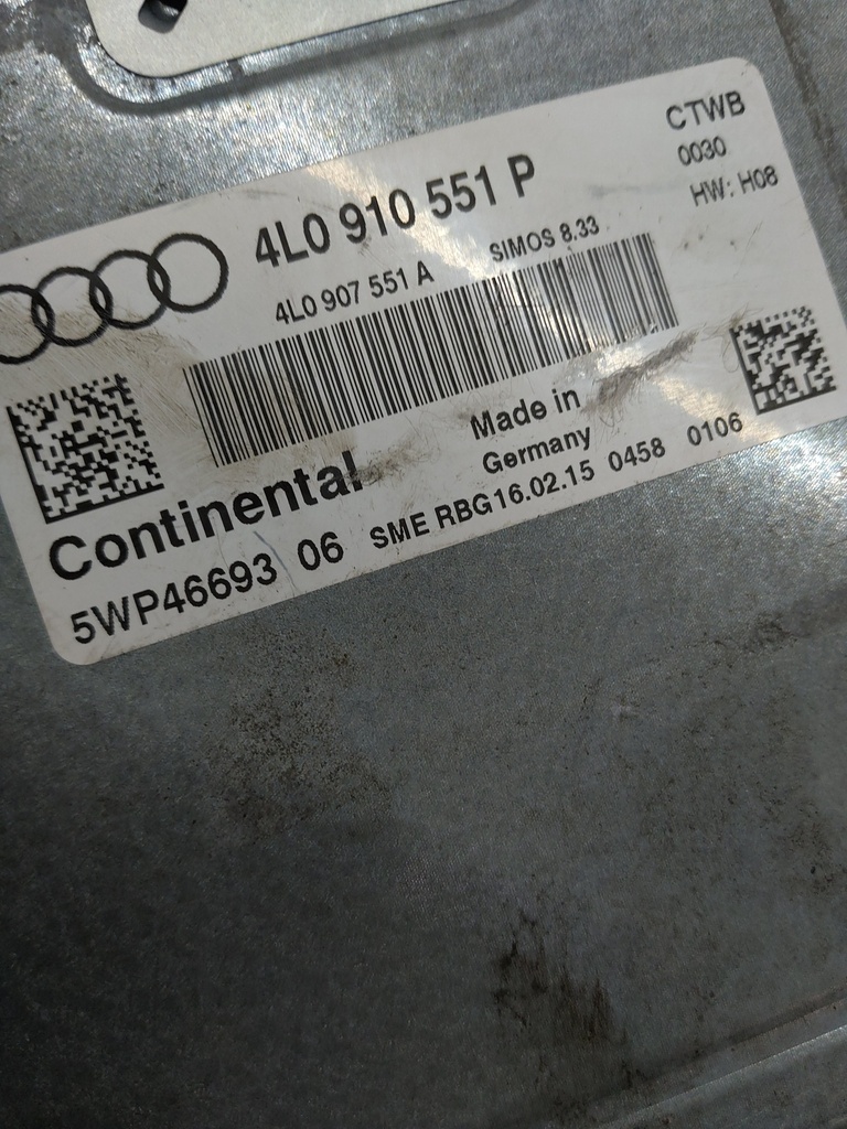 [MTD-534523] Módulo de control Audi Q7 3.0 V6 TFSI 280CV 206KW 2005-2008 4L0910551P