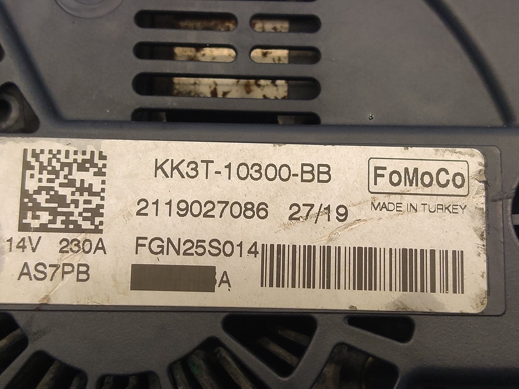 [MTD-534536] Alternador FORD TRANSIT 2.0 EcoBlue BJFB 77KW/105CV KK3T10300BB